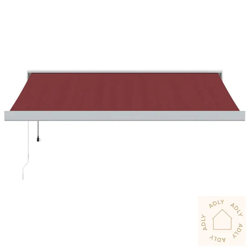 Automatisk Uttrekkbar Markise Med Led Burgunder 350X250 Cm