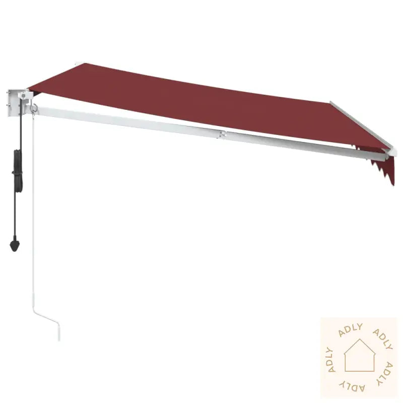 Automatisk Uttrekkbar Markise Med Led Burgunder 300X250 Cm