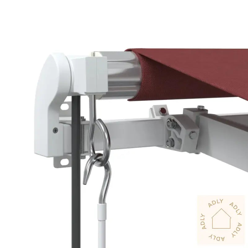 Automatisk Uttrekkbar Markise Med Led Burgunder 350X250 Cm