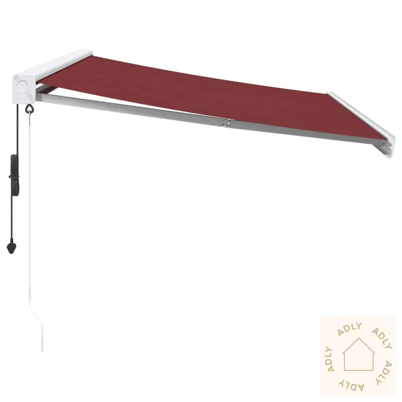 Automatisk Uttrekkbar Markise Med Led Burgunder 350X250 Cm
