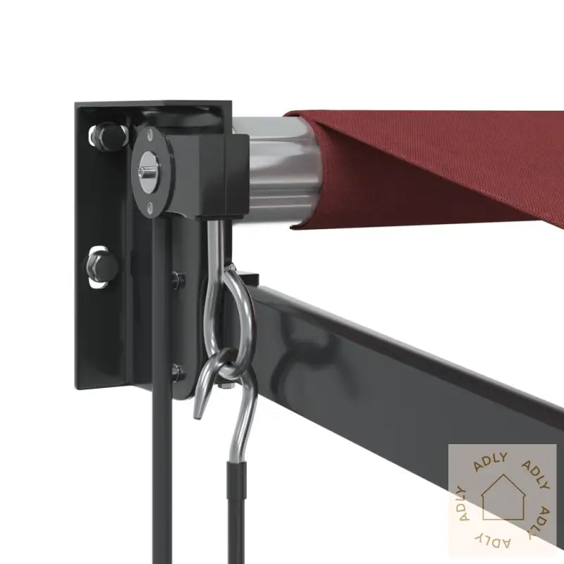 Automatisk Uttrekkbar Markise Med Led Burgunder 300X250 Cm