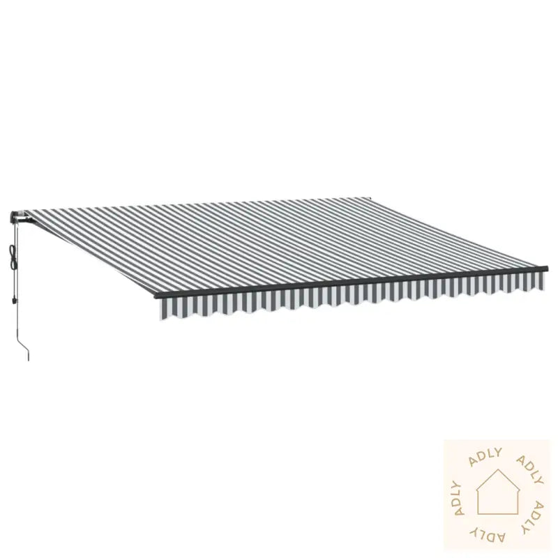 Automatisk Uttrekkbar Markise Led Antrasitt Og Hvit 450X300 Cm