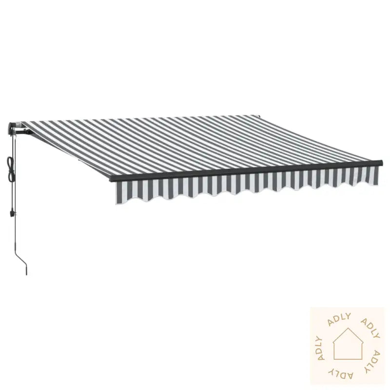 Automatisk Uttrekkbar Markise Led Antrasitt Og Hvit 300X250 Cm