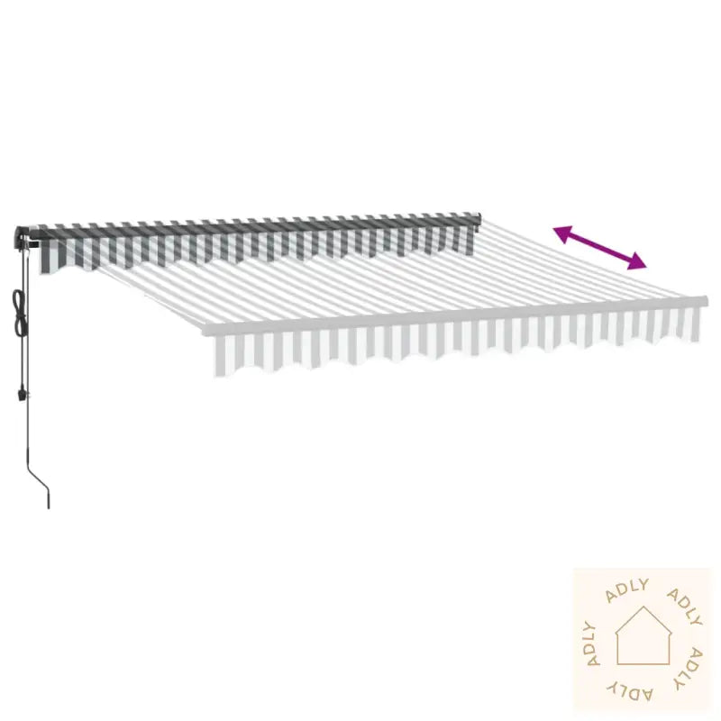 Automatisk Uttrekkbar Markise Led Antrasitt Og Hvit 300X250 Cm