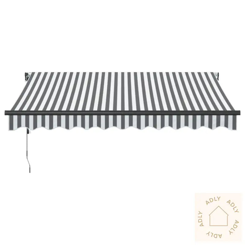 Automatisk Uttrekkbar Markise Led Antrasitt Og Hvit 300X250 Cm