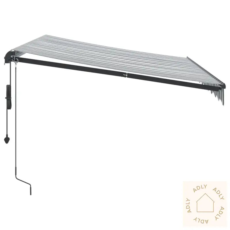 Automatisk Uttrekkbar Markise Led Antrasitt Og Hvit 300X250 Cm