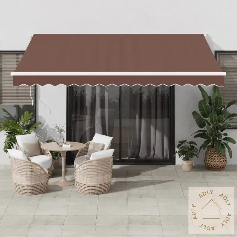 Manuell Uttrekkbar Markise Brun 400X300 Cm