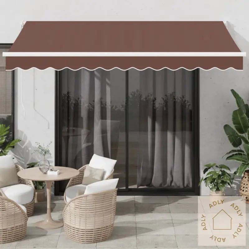 Manuell Uttrekkbar Markise Brun 350X250 Cm