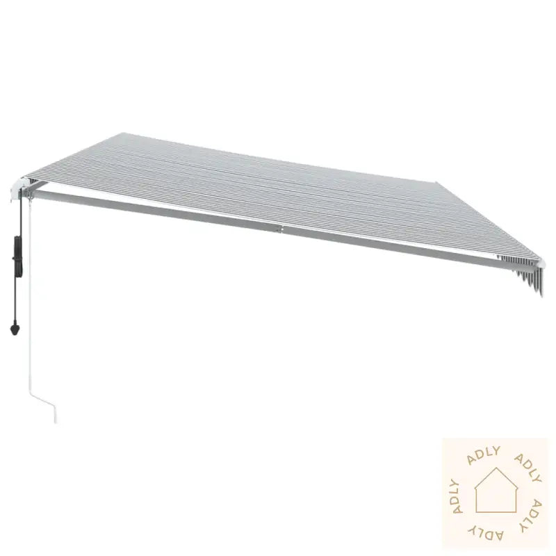 Automatisk Uttrekkbart Markise Antrasitt Og Hvit 600X350 Cm