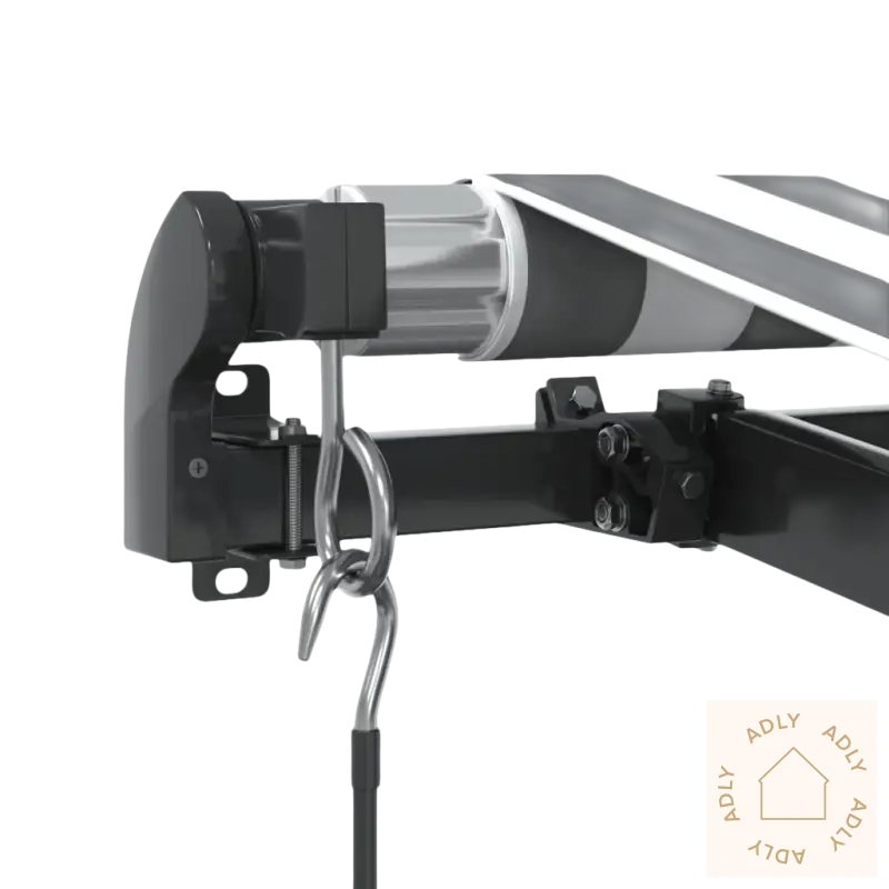 Uttrekkbare markisen i pulverlakkert aluminium med awning hardware og krok for hagemøbler