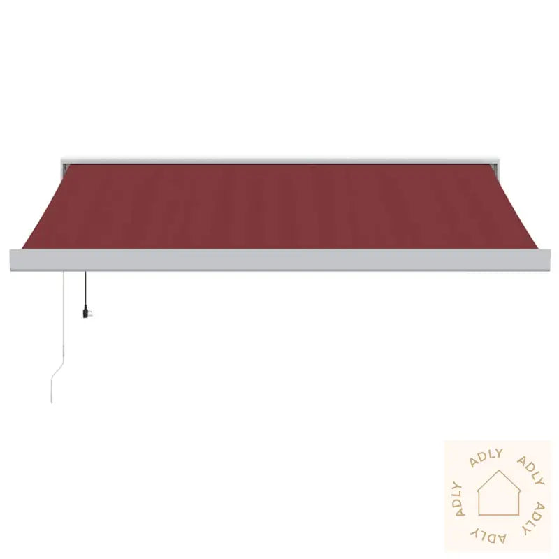 Automatisk Uttrekkbar Markise Med Led Burgunder 300X250 Cm