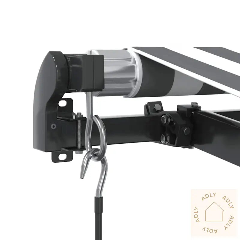 Manuell Uttrekkbar Markise Med Led Antrasitt Og Hvit 600X300 Cm