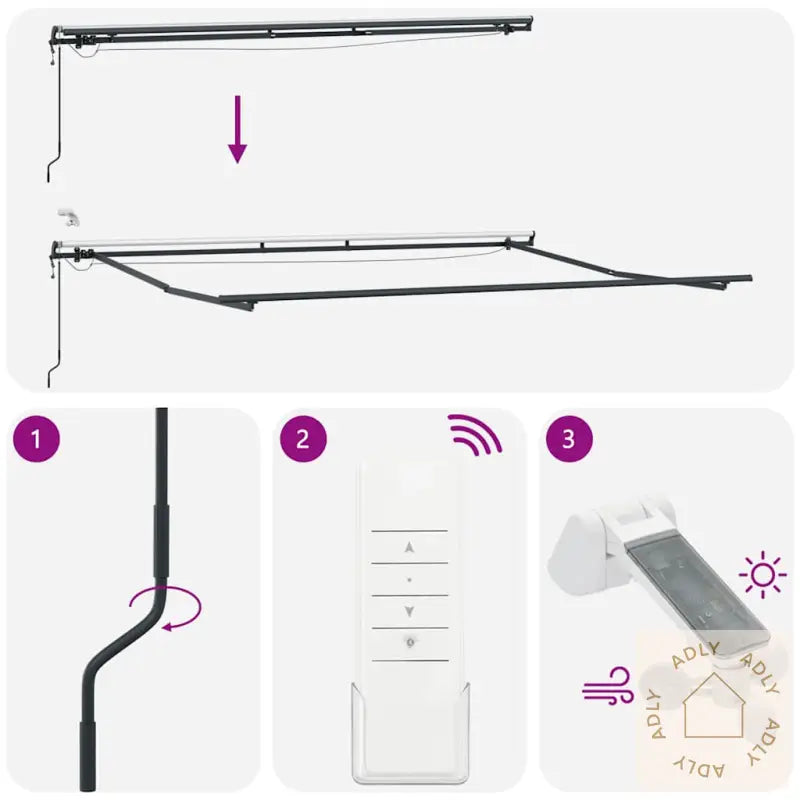 Automatisk Uttrekkbar Markise Med Led Burgunder 400X300 Cm
