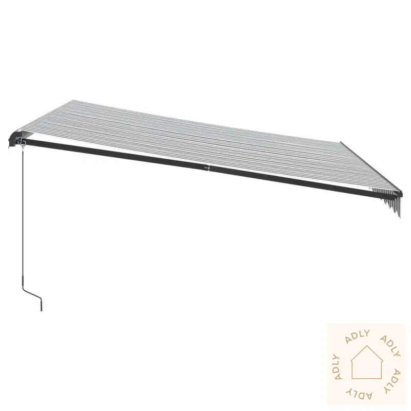 Manuell Uttrekkbart Markise Antrasitt Og Hvit 400X350 Cm