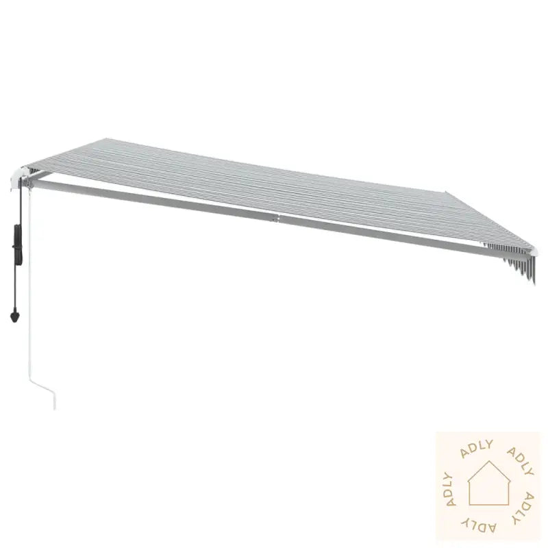 Automatisk Uttrekkbart Markise Antrasitt Og Hvit 450X350 Cm