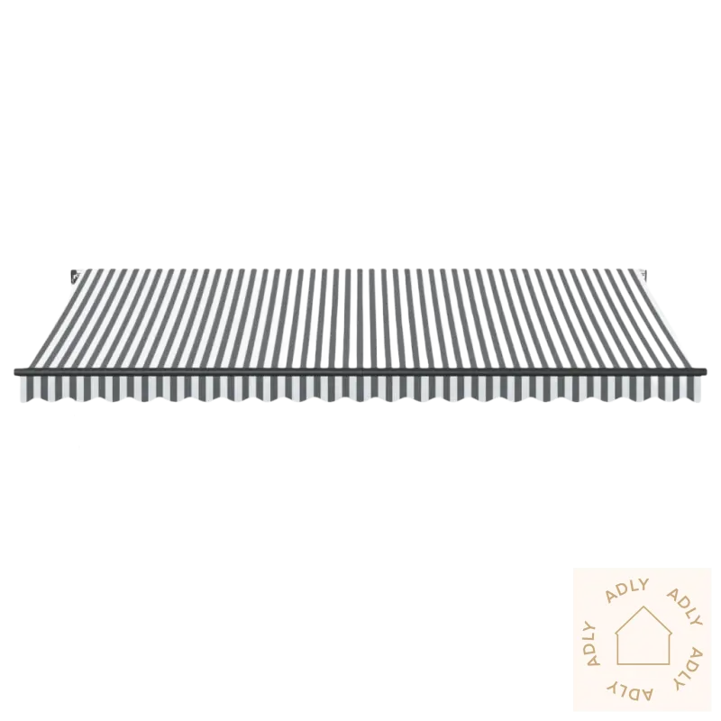 Stripet uttrekkbare markisen i pulverlakkert aluminium for hagemøbler og terrasse