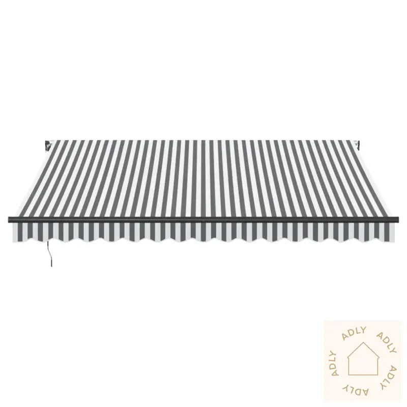 Manuell Uttrekkbart Markise Antrasitt Og Hvit 400X350 Cm