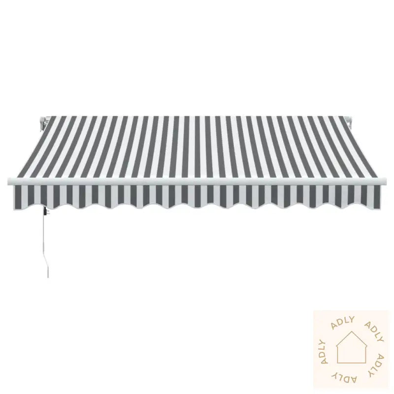 Automatisk Uttrekkbart Markise Antrasitt Og Hvit 300X250 Cm