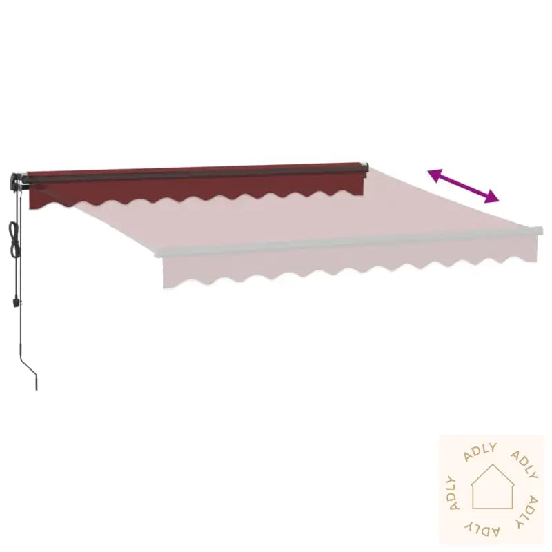 Automatisk Uttrekkbar Markise Med Led Burgunder 300X250 Cm