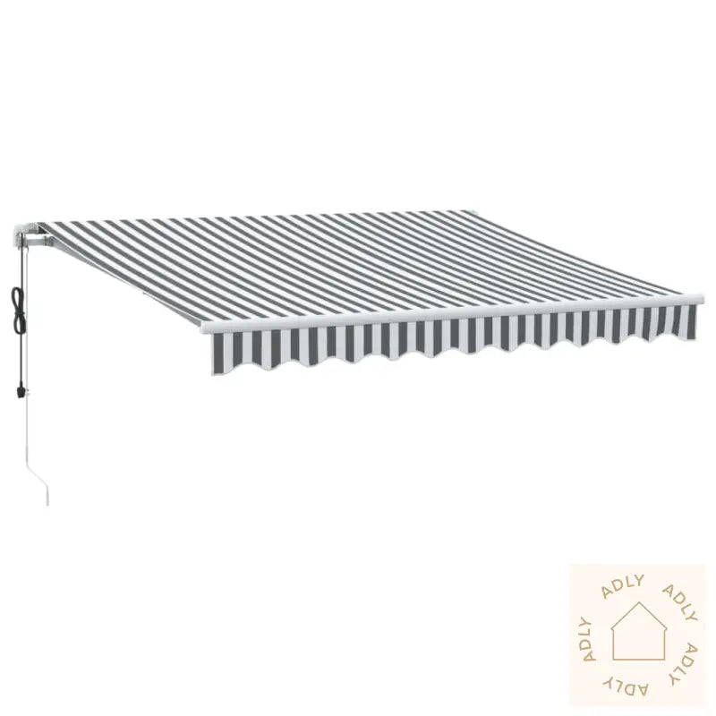 Automatisk Uttrekkbart Markise Antrasitt Og Hvit 300X250 Cm