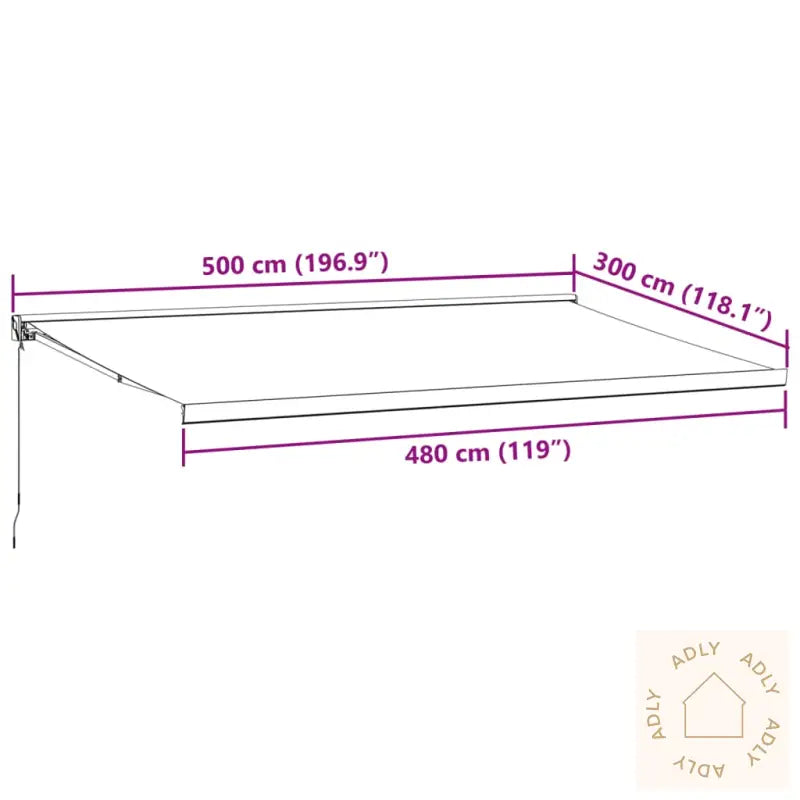 Manuell Uttrekkbar Markise Brun 500X300 Cm