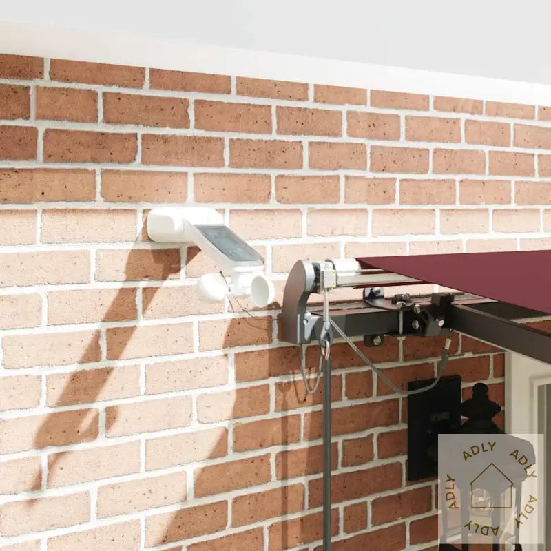 Automatisk Uttrekkbar Markise Med Led Burgunder 400X300 Cm