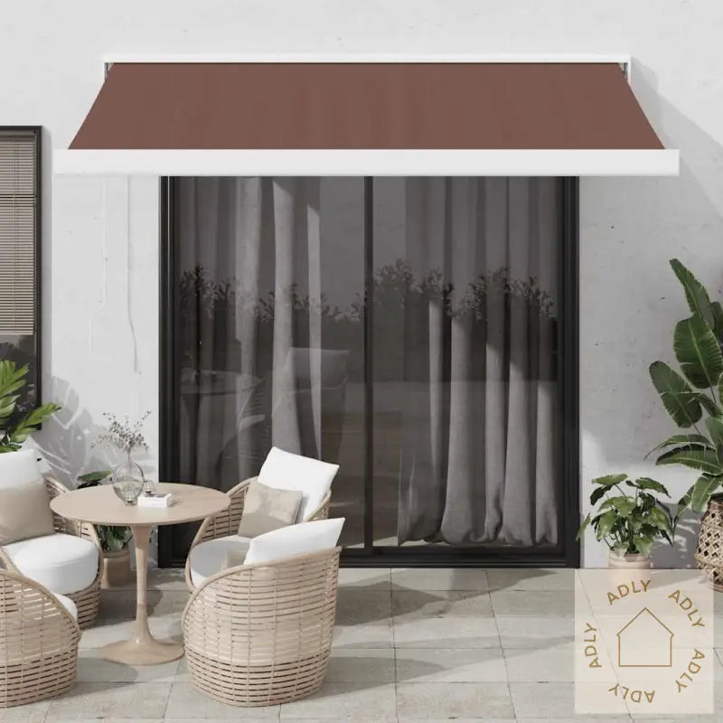 Manuell Uttrekkbar Markise Brun 350X250 Cm
