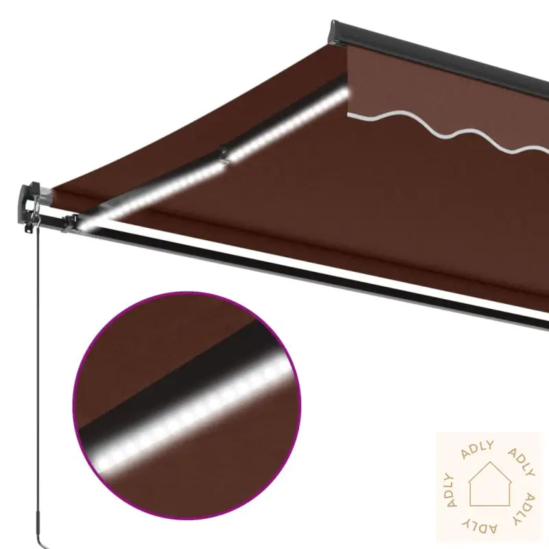 Manuell Uttrekkbar Markise Med Led Brun 500X300 Cm