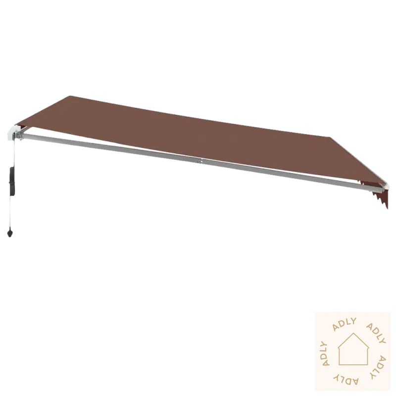 Brun uttrekkbare markisen i pulverlakkert aluminium for stilfull terrasse