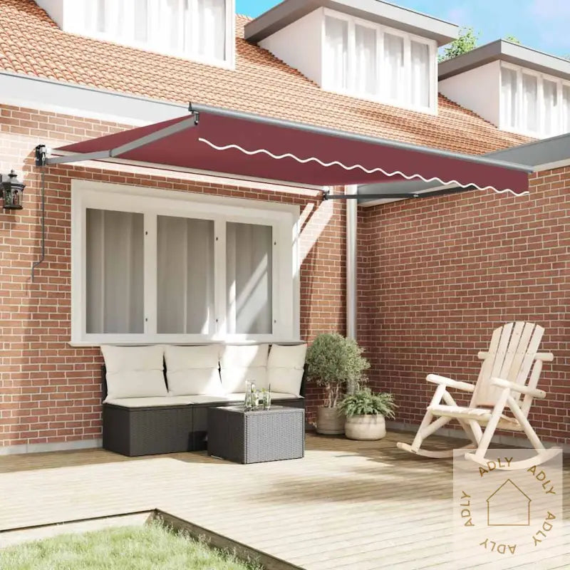 Manuell Uttrekkbar Markise Burgunder 300X250 Cm