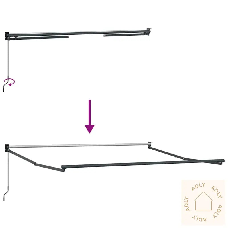 Manuell Uttrekkbar Markise Burgunder 300X250 Cm