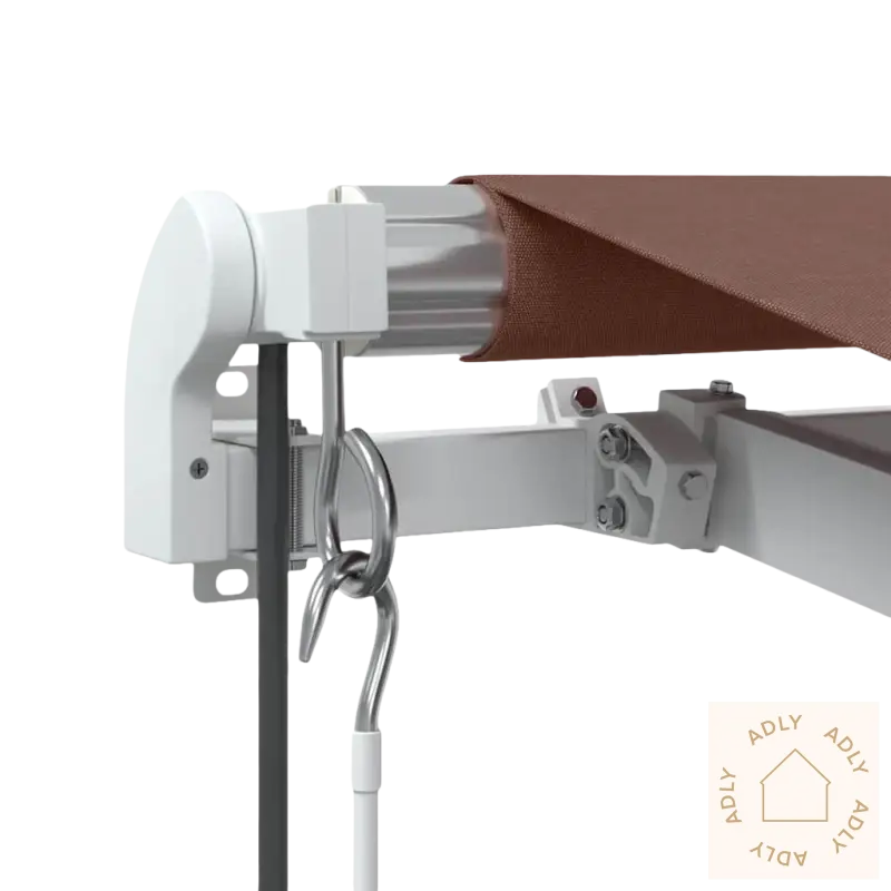 Uttrekkbare markisen med pulverlakkert aluminium og brun awning hardware for stilfull terrasse