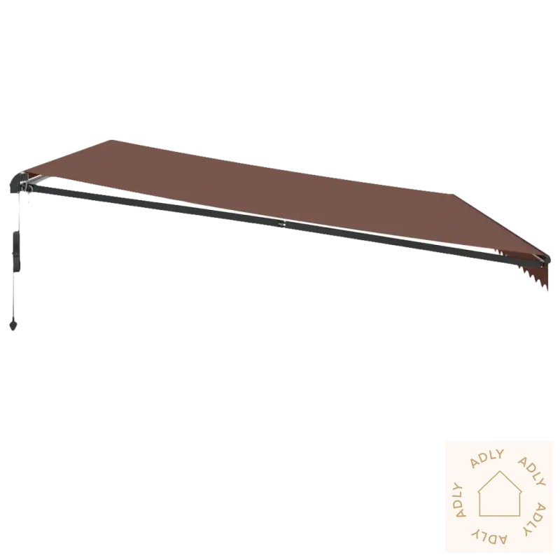 Brown uttrekkbare markisen i pulverlakkert aluminium med integrerte led-lys for ekstra stil