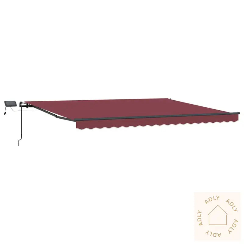 Manuell Uttrekkbar Markise Med Led Burgunder 400X300 Cm