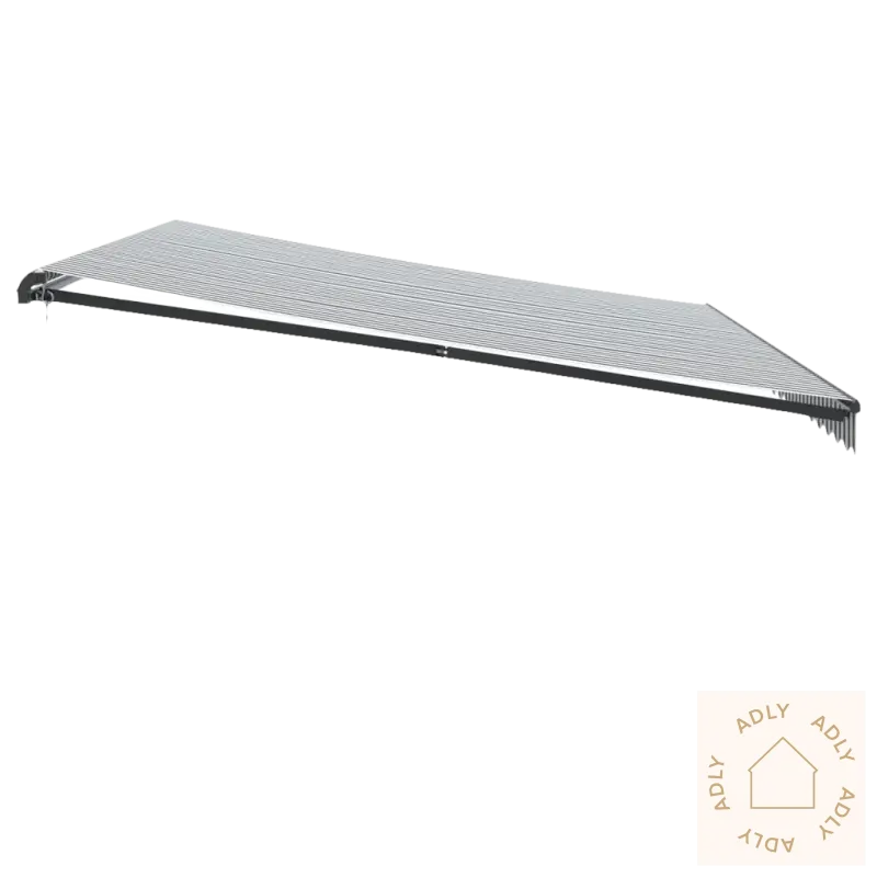 Uttrekkbare markisen i pulverlakkert aluminium med krank for terrasse og hagemøbler