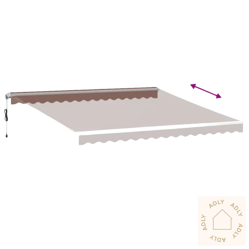 Uttrekkbare markisen med scalloped edge i pulverlakkert aluminium for stilfull terrasse