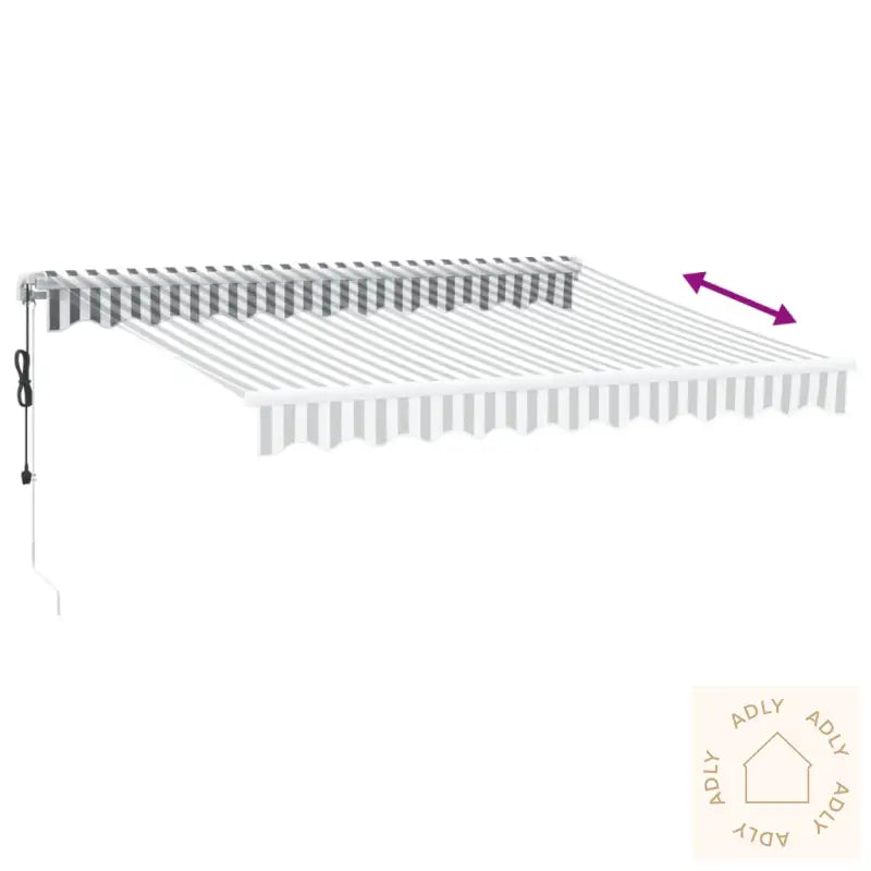 Automatisk Uttrekkbart Markise Antrasitt Og Hvit 300X250 Cm