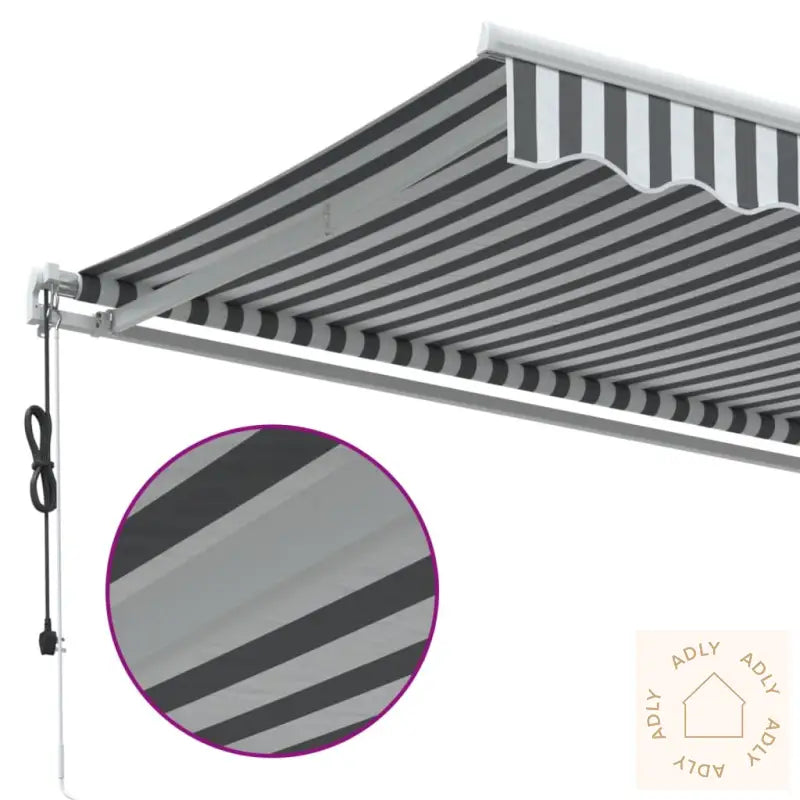 Automatisk Uttrekkbart Markise Antrasitt Og Hvit 300X250 Cm