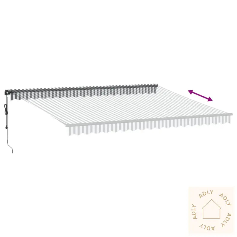 Automatisk Uttrekkbar Markise Led Antrasitt Og Hvit 450X350 Cm