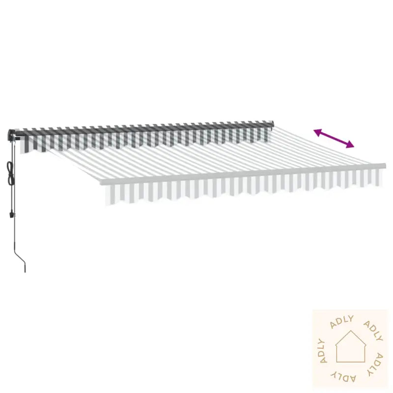Automatisk Uttrekkbar Markise Antrasitt Og Hvit 350X250 Cm