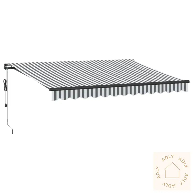 Automatisk Uttrekkbar Markise Antrasitt Og Hvit 350X250 Cm