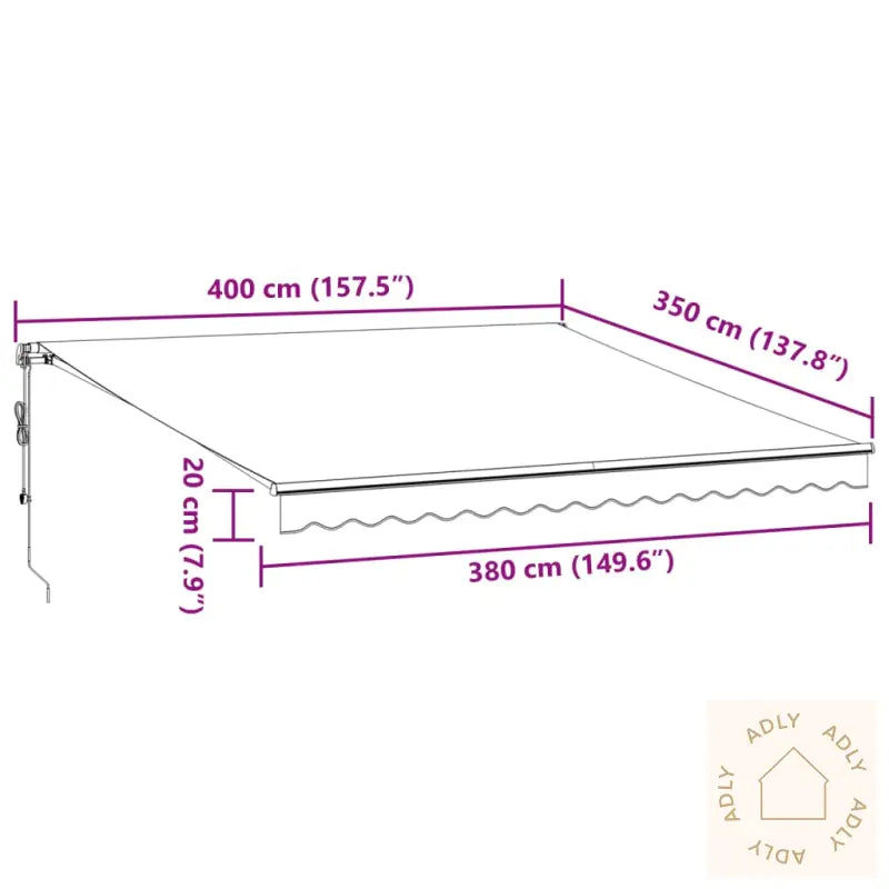 Automatisk Uttrekkbar Markise Brun 400X350 Cm