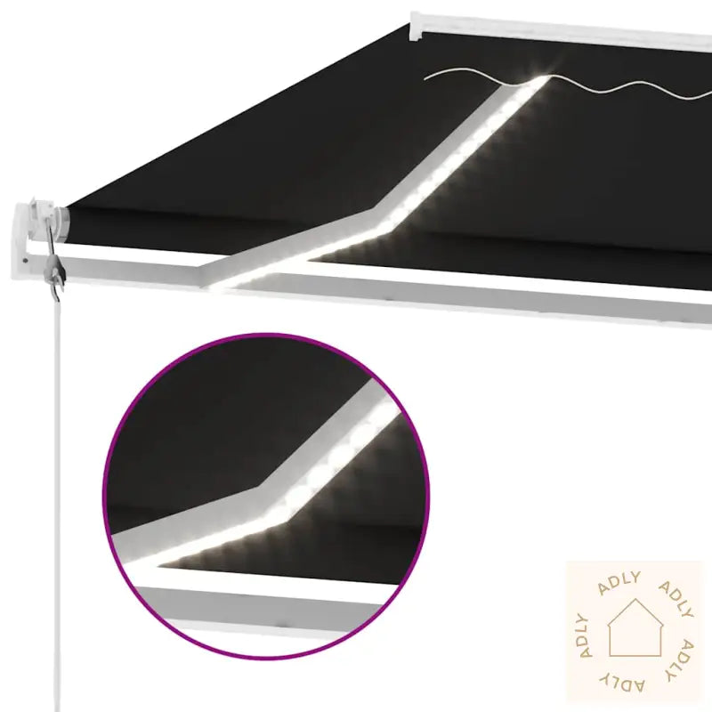 Automatisk Markise Med Vindsensor Og Led 500X300 Cm Antrasitt