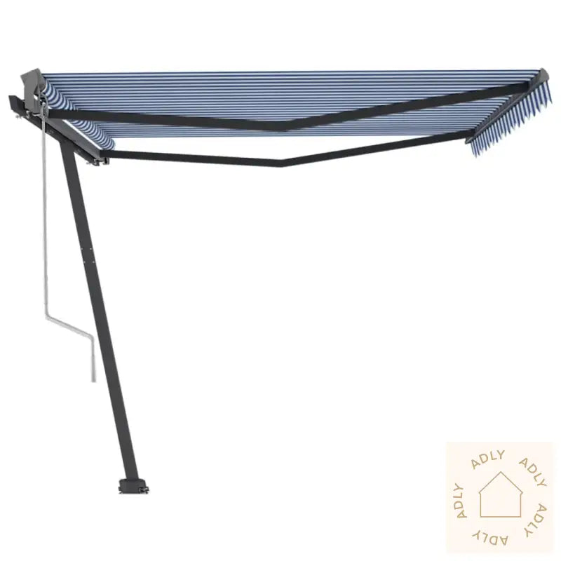 Frittstående Automatisk Markise 450X300 Cm Blå/Hvit