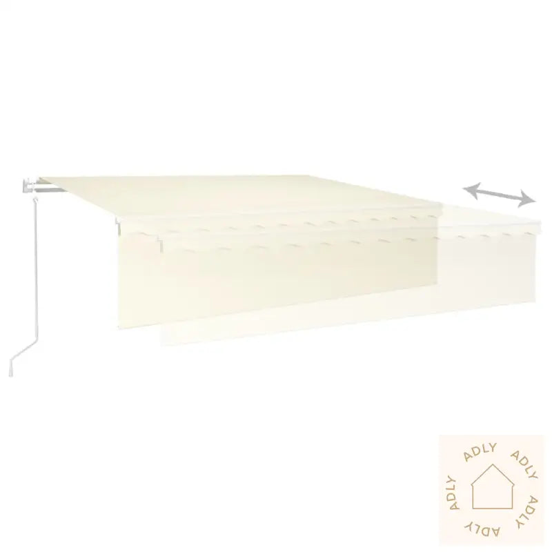 Automatisk Markise Rullegardin Led Vindsensor 6X3 M Kremhvit