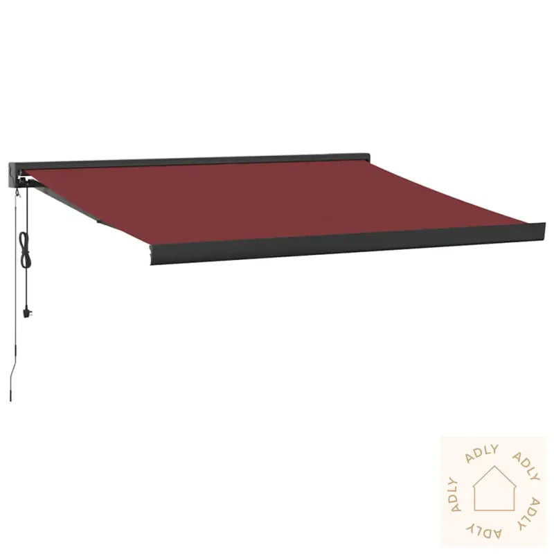 Automatisk Uttrekkbar Markise Med Led Burgunder 350X250 Cm
