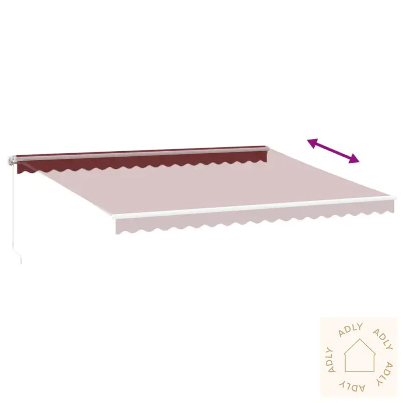 Manuell Uttrekkbar Markise Burgunder 450X350 Cm