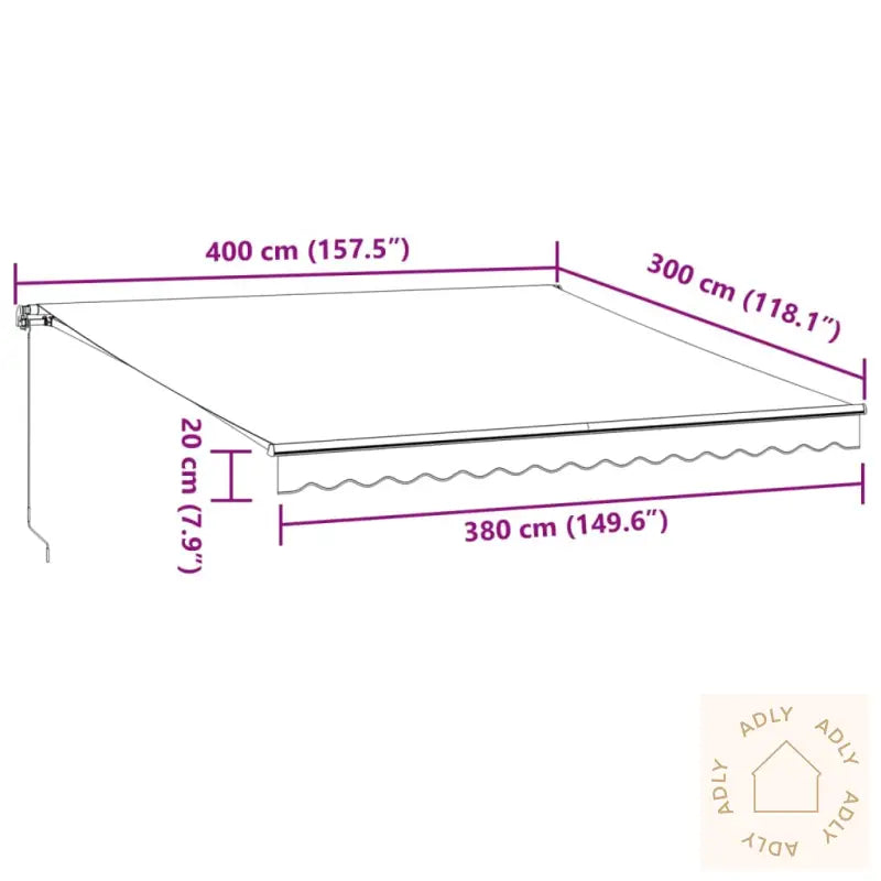 Manuell Uttrekkbar Markise Med Led Brun 400X300 Cm