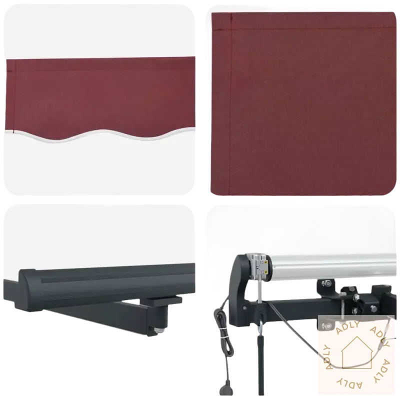 Maroon awning komponenter i pulverlakkert aluminium til hagemøbler og uttrekkbare markisen