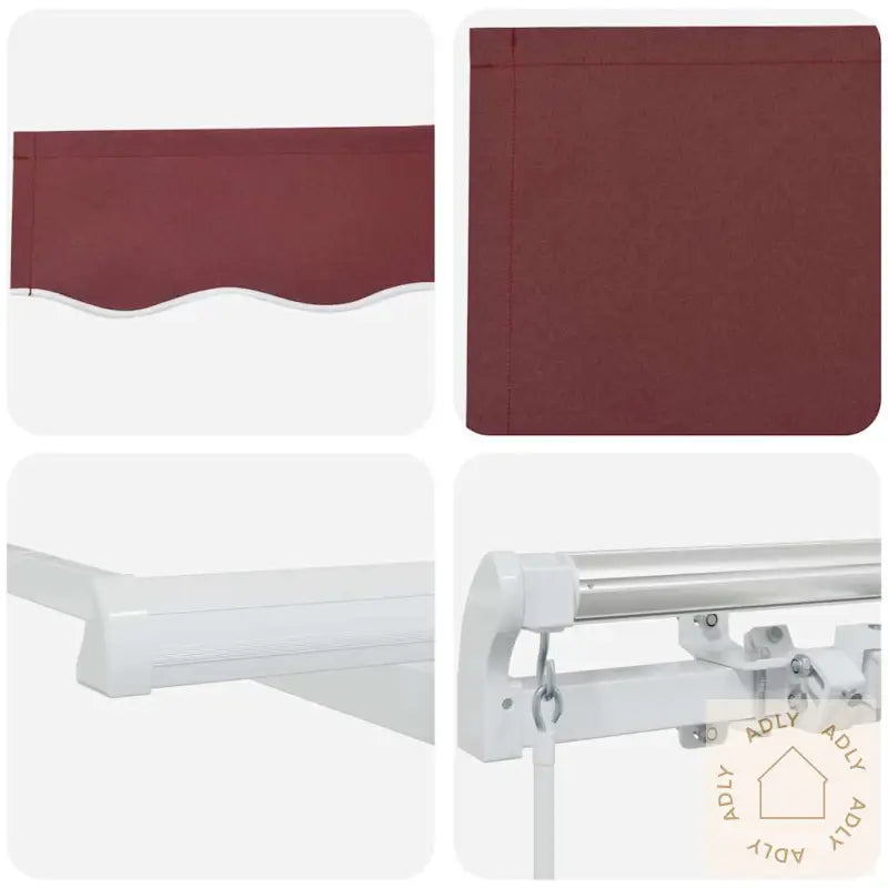 Manuell Uttrekkbar Markise Burgunder 300X250 Cm